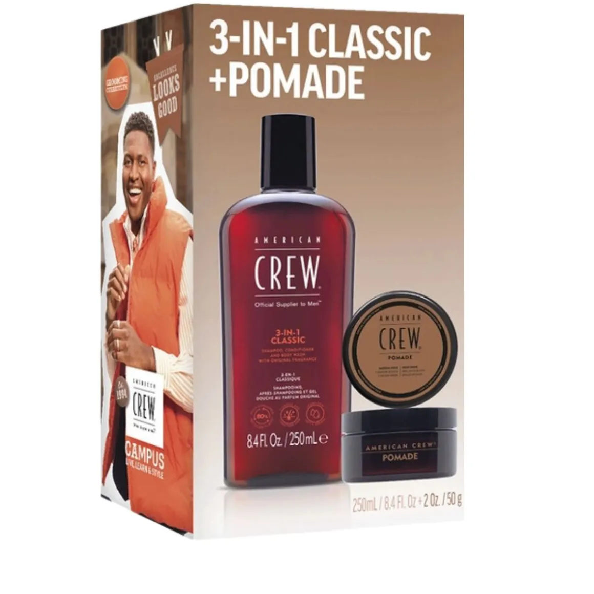 American Crew 3 in1 Classic 250ml & Pomade 50g Gift Set