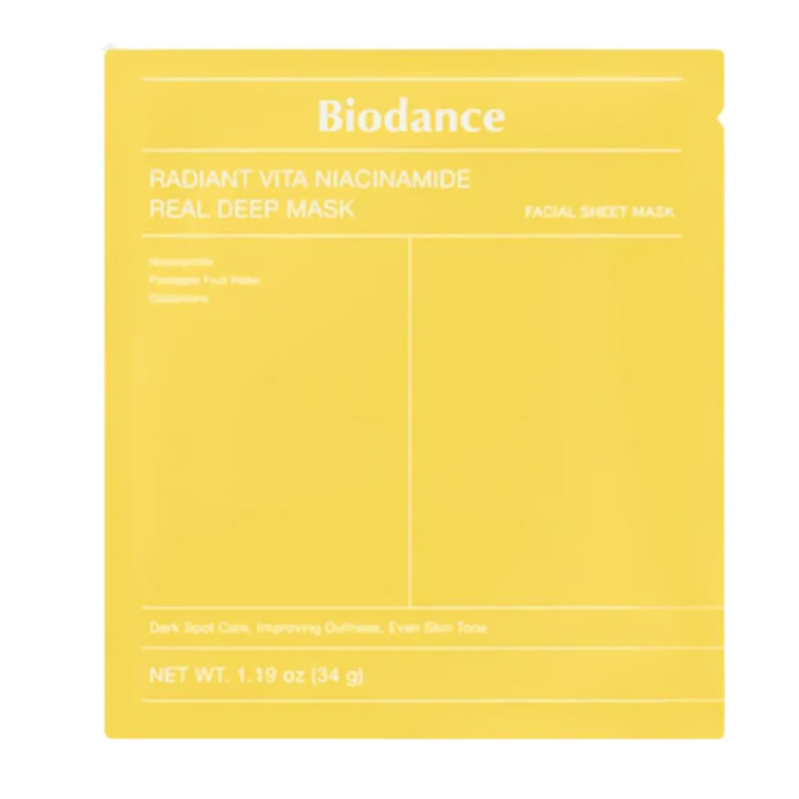 Biodance Radiant Vita Niacinamide Real Deep Mask- Single