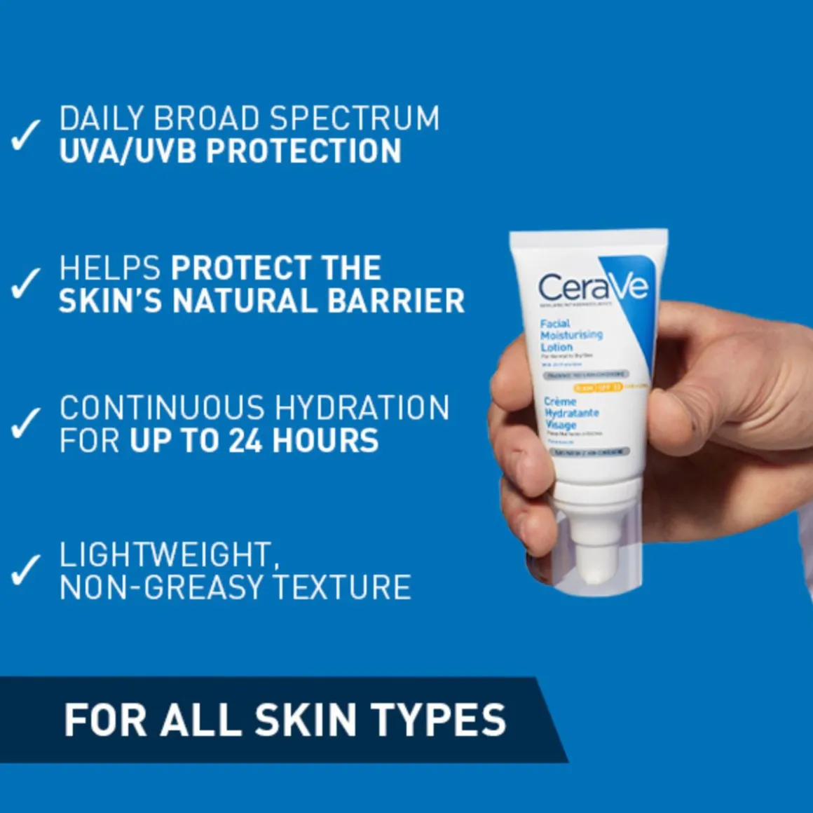 CeraVe AM Facial Moisturising Lotion SPF30 with Ceramides for Normal to Dry Skin 52ml