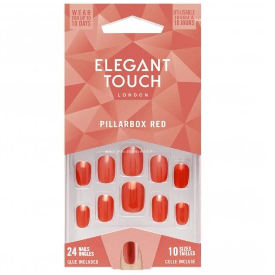 Elegant Touch Core Colour True Pillarbox Red False Nails