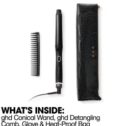 Ghd Conical Wand Gift Set with Detangling Comb & Bag