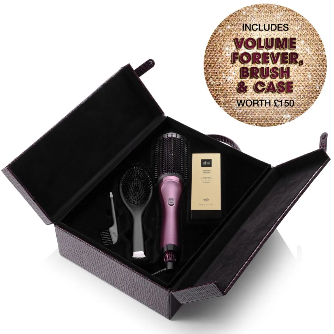 Ghd Duet Blowdry in Cherry with Volume Forever & Dressing Brush