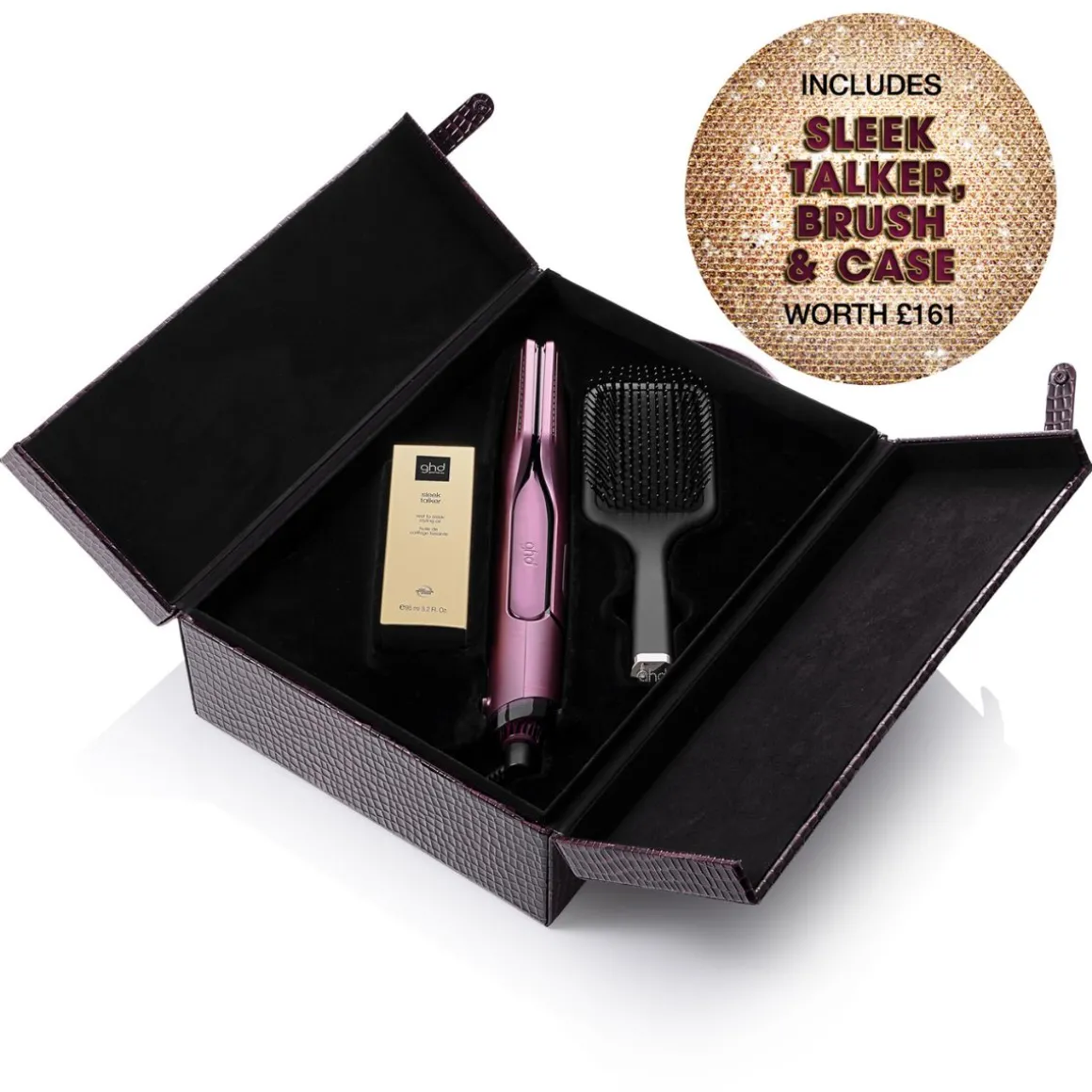 Ghd Duet Style Hot Air Styler in Cherry with Sleek Talker and Paddle Brush