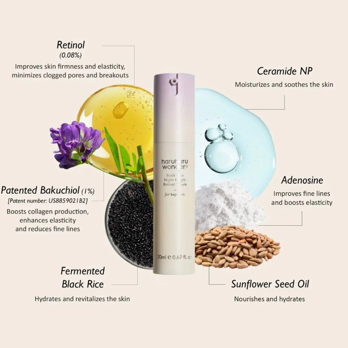 Haru Haru Wonder Black Rice Night Knight Retinol Serum 20ml