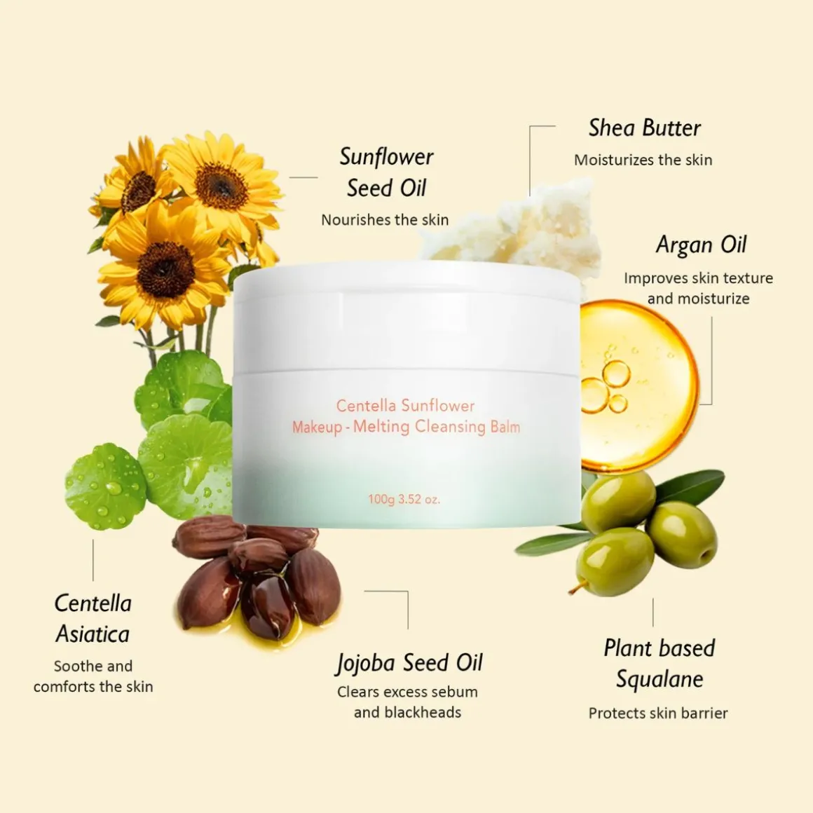 Haru Haru Wonder Centella Sunflower Makeup-Melting Cleansing Balm 100g