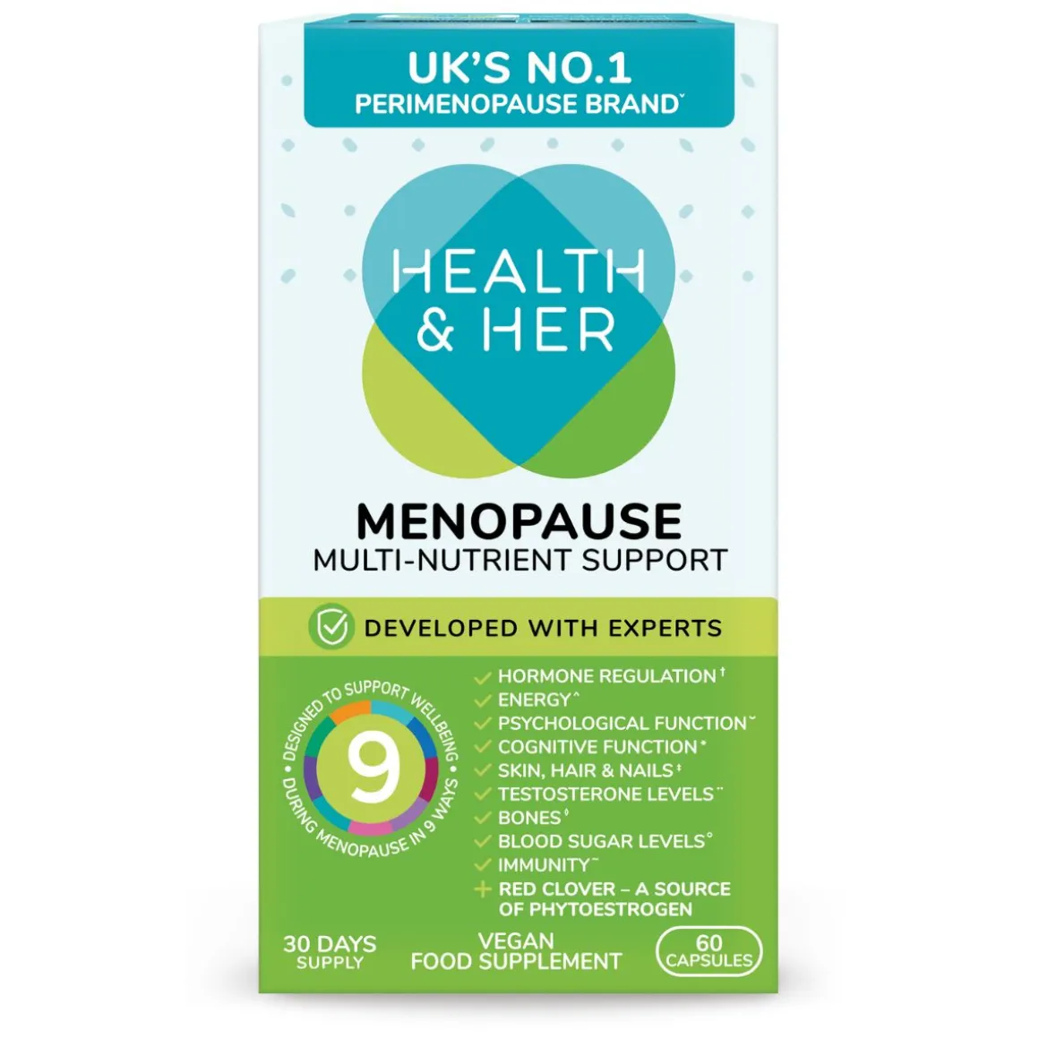 Health & Her Menopause Multi-Nutrient Support Supplement 60