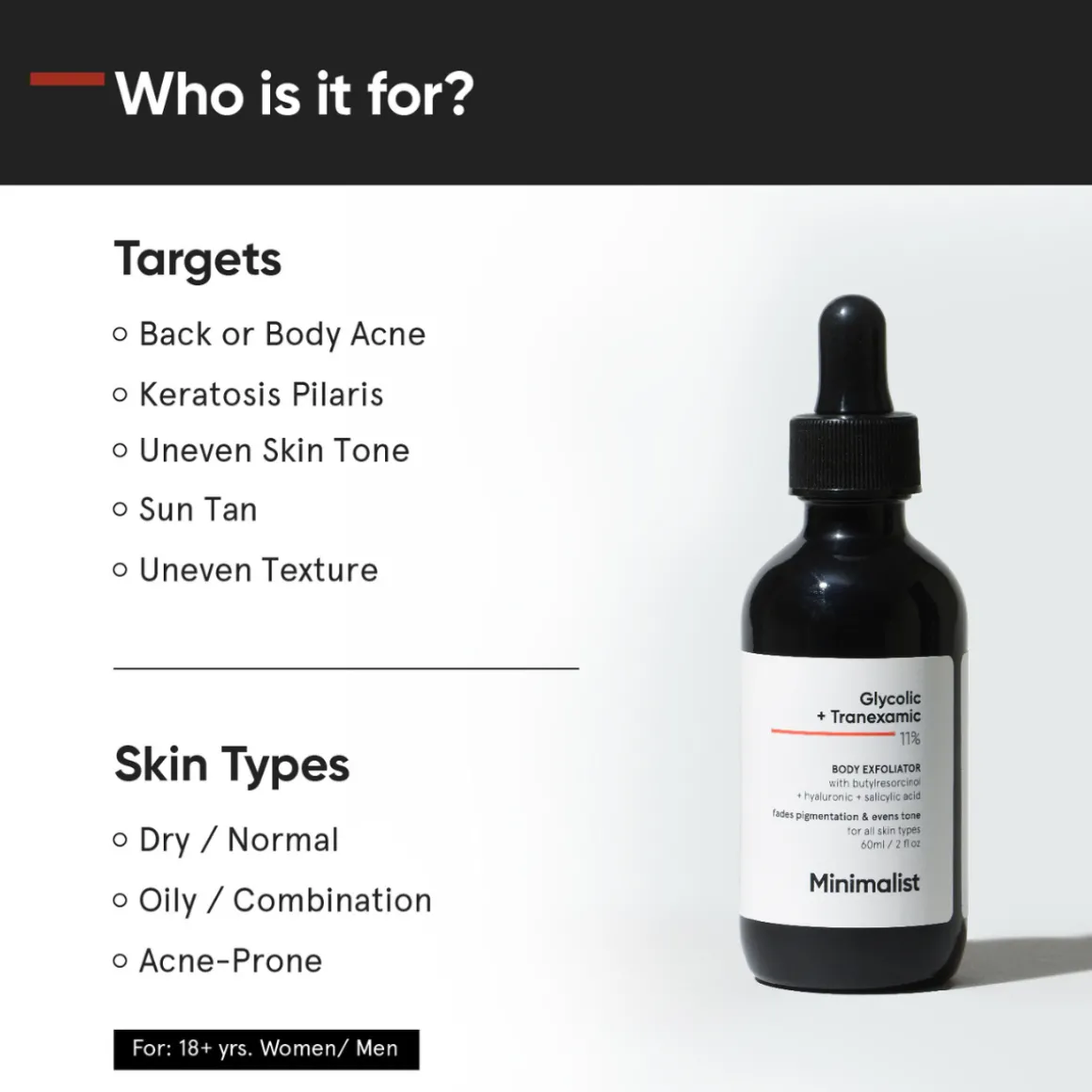 Minimalist Glycolic + Tranexamic 11% Body Exfoliator