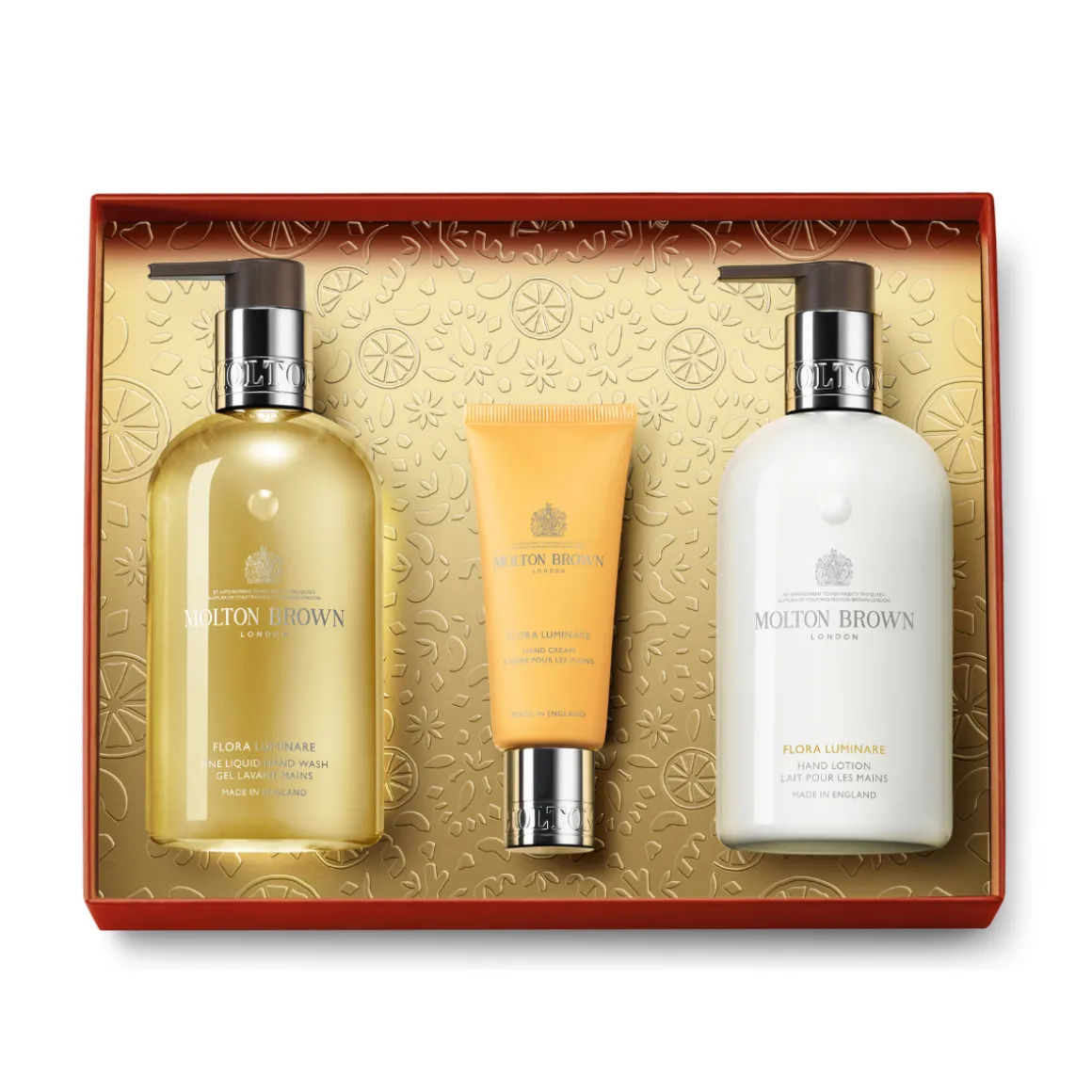 Molton Brown Flora Luminare Hand Care Gift Set.