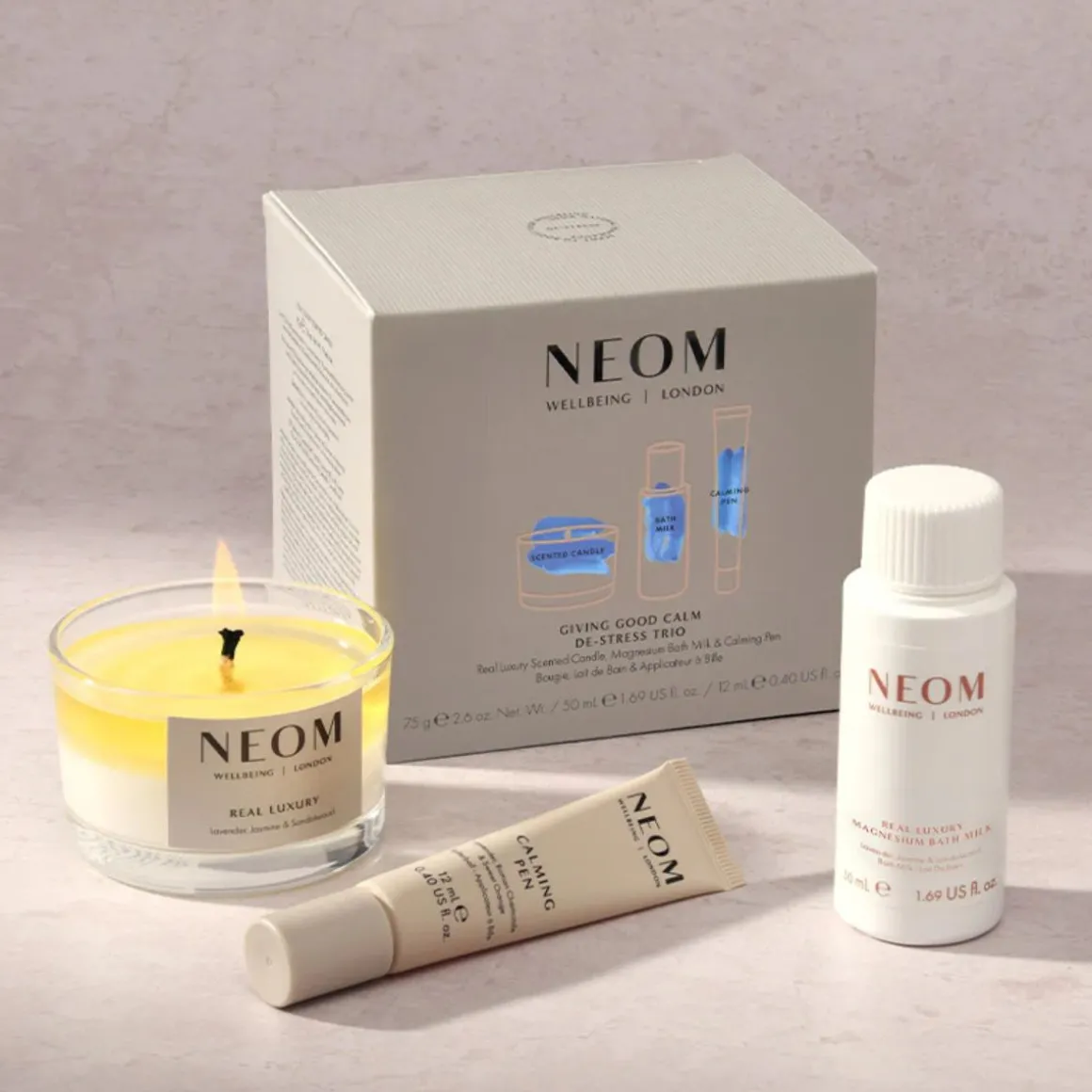 Neom Wellbeing Giving Good Calm De-Stress Trio