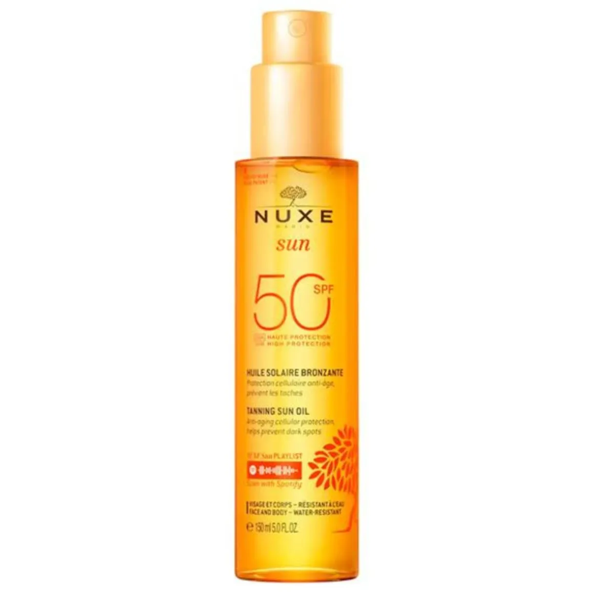 NUXE Tanning Sun Oil SPF50 High Protection Face & Body 150ml