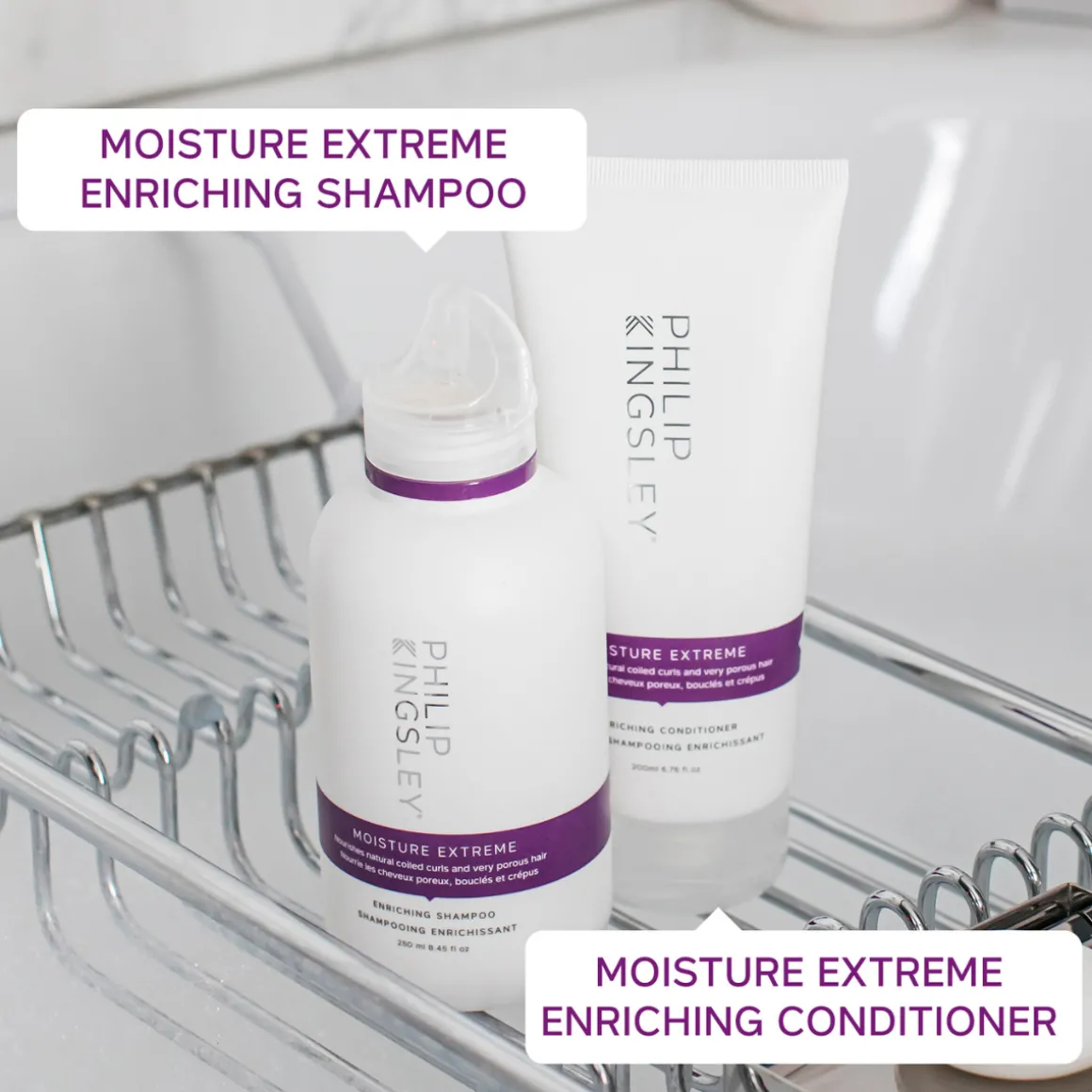 Philip Kingsley Moisture Extreme Shampoo 250ml & Conditioner 200ml Duo
