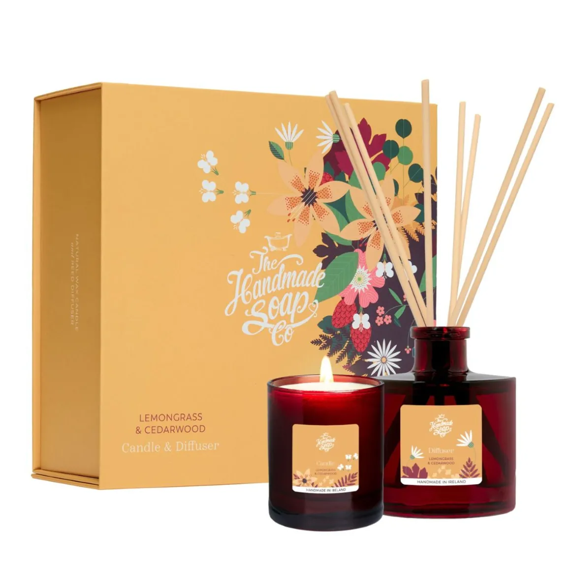 The Handmade Soap Company Candle & Diffuser Set - Lemongrass & Cedarwood