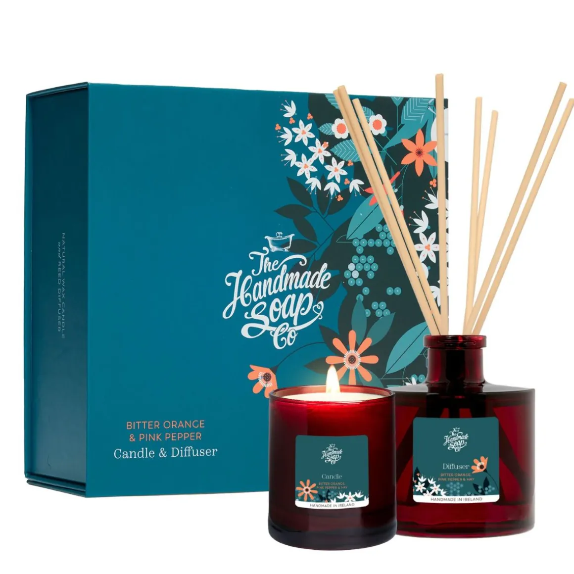 The Handmade Soap Company Bitter Orange & Pink Pepper Candle & Diffuser Gift Set