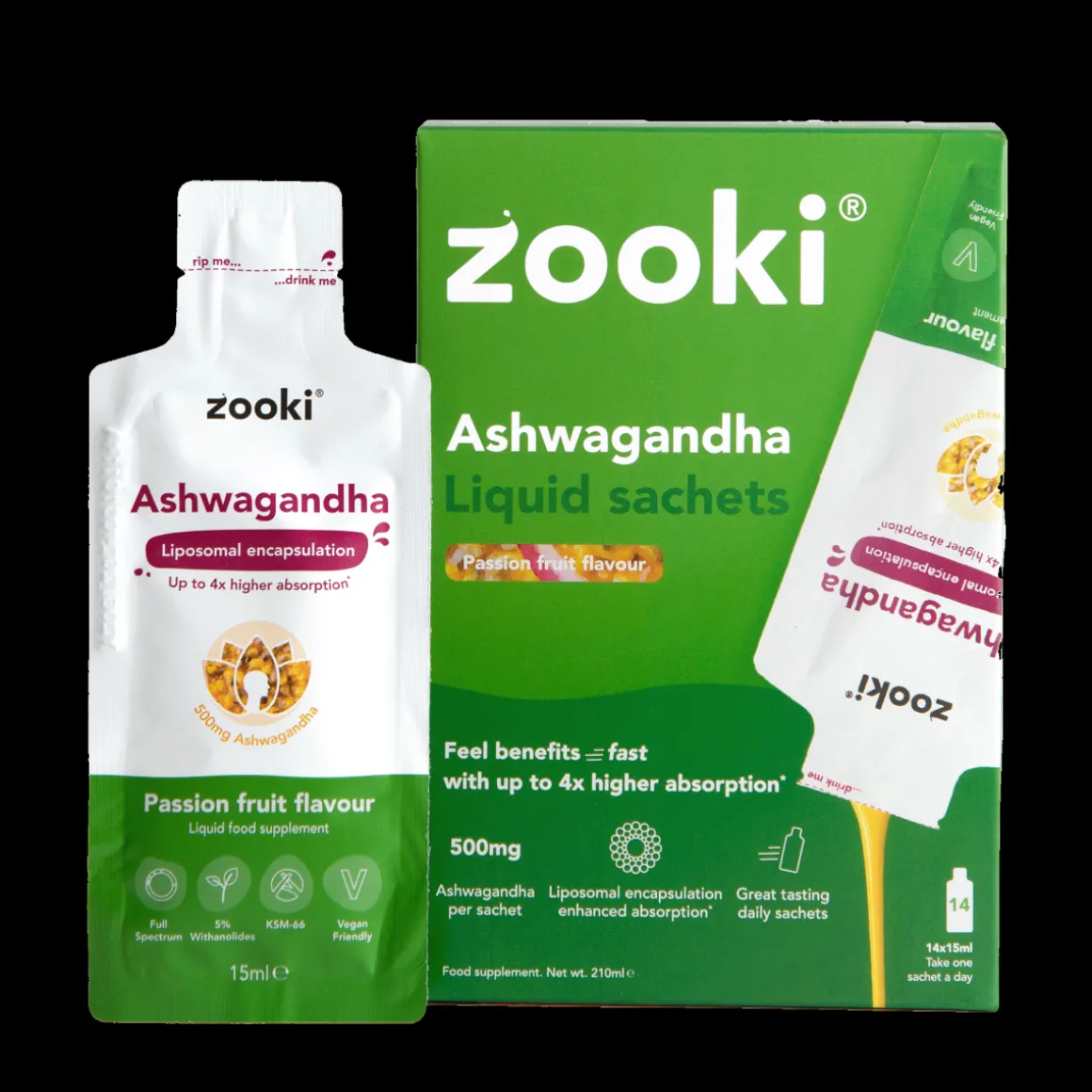 Zooki Liposomal Ashwagandha-Passion Fruit 14s