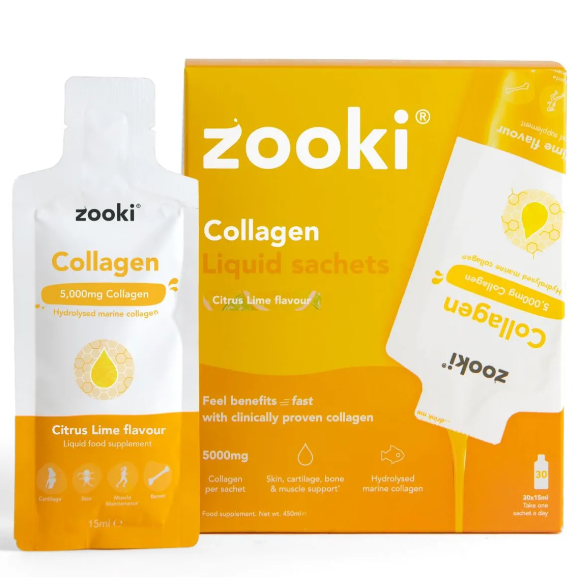 Zooki Marine Collagen Citrus Lime Flavour 30 Pack